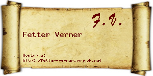 Fetter Verner névjegykártya